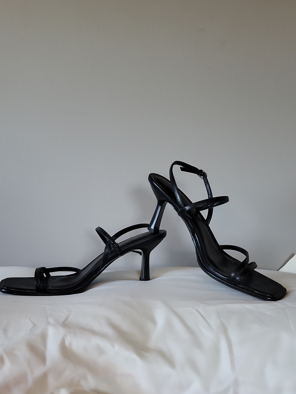 Target Black Strappy Mid-Heel Sandals
